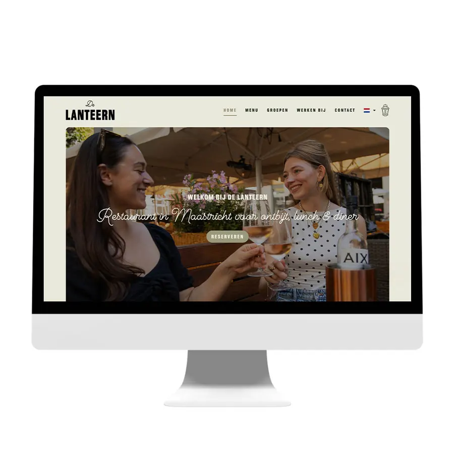 Website van restaurant De Lanteern in Maastricht, gemaakt door 043WEB